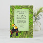Jungle Toucans Hochzeitseinladung Einladung (Stehend Vorderseite)