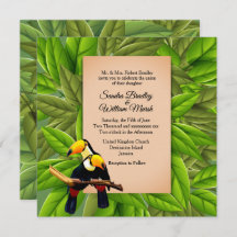 Jungle Toucans Hochzeitseinladung