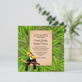 Jungle Toucans Hochzeitseinladung Einladung (Stehend Vorderseite)