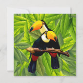 Jungle Toucans Hochzeitseinladung Einladung (Rückseite)