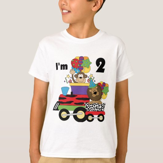 Jungle Train 2. Geburtstag T - Shirt und Geschenke (Vorderseite)