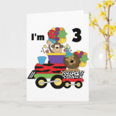 Jungle Train 3. Geburtstag Tshirts und Geschenke Karte (Gelbe Blume)