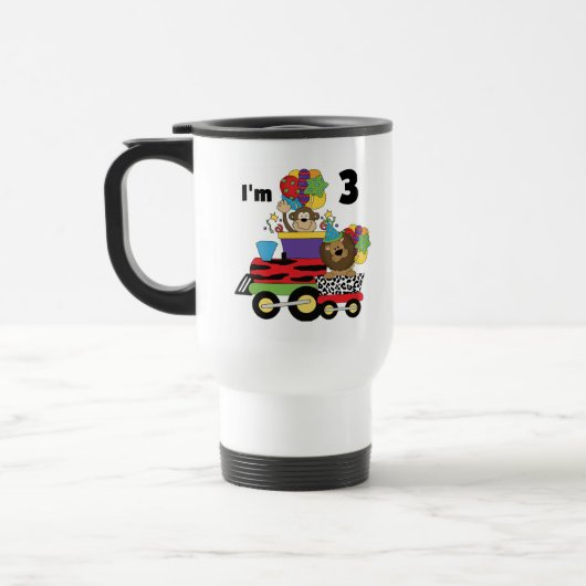 Jungle Train 3. Geburtstag Tshirts und Geschenke Reisebecher (Links)