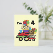 Jungle Train 4. Geburtstag Tshirts und Geschenke Postkarte (Stehend Vorderseite)