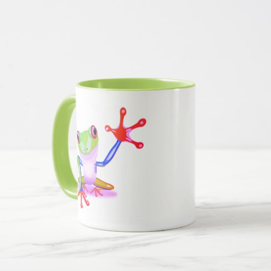 Jungle Tree Frog in hellen Farben Tasse (Vorderseite Links)