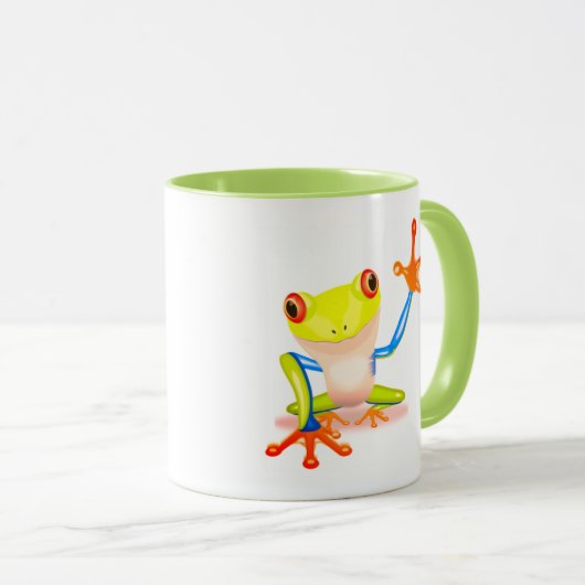 Jungle Tree Frog in hellen Farben Tasse (VorderseiteRechts)