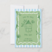 Jungle Tropical Retro Destination Wedding Coastal  Save The Date (Vorderseite)