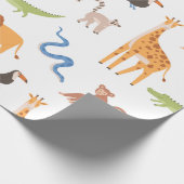 Jungle Tropical Safari Muster Wilder Tiere Geschenkpapier (Ecke)