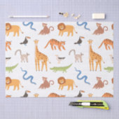 Jungle Tropical Safari Muster Wilder Tiere Seidenpapier (Handwerk)