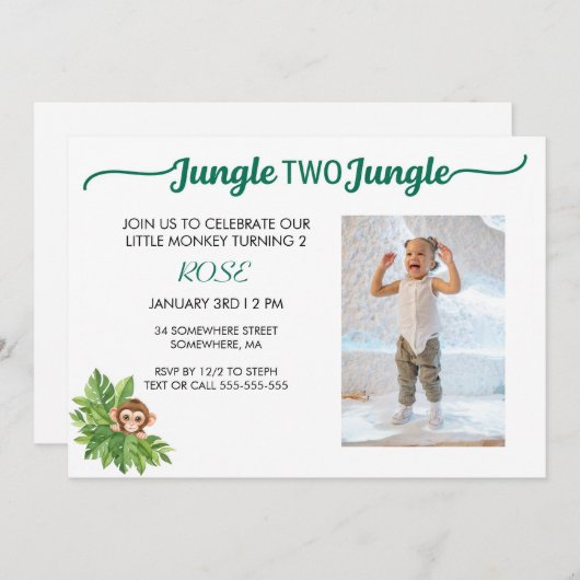 JUNGLE TWO JUNGLE EINLADUNG (Vorne/Hinten)