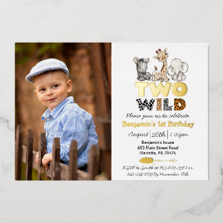 Jungle Two Wild Foto Real Gold Folieneinladung