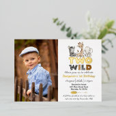 Jungle Two Wild Foto Real Gold Folieneinladung (Stehend vorne)