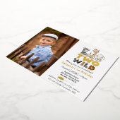 Jungle Two Wild Foto Real Gold Folieneinladung (Gedreht)