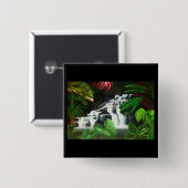 Jungle Waterfall Wilderness Akryllische Malerei Button (Vorne & Hinten)
