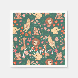 Jungle Wild Animal Baby Dusche Papier Napkin Serviette
