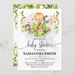 Jungle Wild Animals Baby Dusche Tropische Safari Einladung