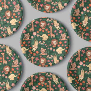 Jungle Wild Baby Animal Tropical Paper Plate Pappteller