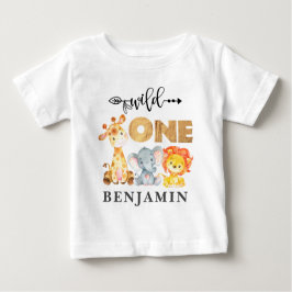 Jungle Wild One 1. Geburtstag Baby Animals Baby T- Baby T-shirt