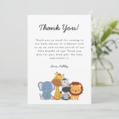 Jungle Wild One Baby Dusche Dankeskarte (Stehend Vorderseite)