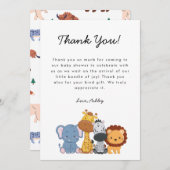 Jungle Wild One Baby Dusche Dankeskarte (Vorne/Hinten)