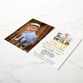 Jungle Wild One Foto Real Gold Einladung (Gedreht)