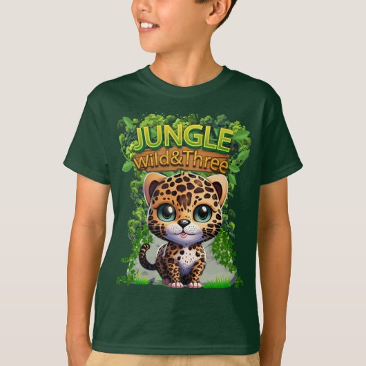 Jungle Wild & Three Leopard Kitty Cat Wildlife 🐆 T-Shirt (Vorderseite)