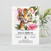 Jungle Wild Tiger Custom Geburtstag Einladung (Stehend Vorderseite)