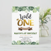 Jungle wilde Einladung zum Geburtstag (Stehend Vorderseite)