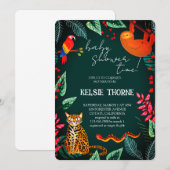 Jungle Wildlife Baby Shower Einladung (Vorne/Hinten)
