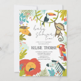 Jungle Wildlife Baby Shower Einladung