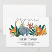 Jungle Wildlife Baby Shower Einladung (Vorne/Hinten)