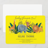 Jungle Wildlife Baby Shower Einladung (Vorne/Hinten)