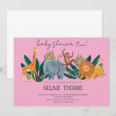 Jungle Wildlife Baby Shower Einladung (Vorne/Hinten)