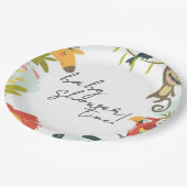 Jungle Wildlife Baby Shower Pappteller (Schrägansicht)