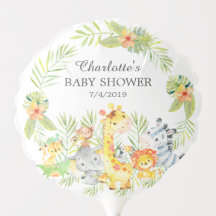 Jungle Yellow Animals Baby Shower Ballon