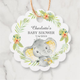 Jungle Yellow Elephant Baby Dusche Gefallen Gesche Geschenkanhänger