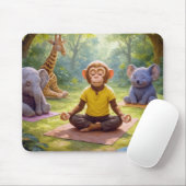 Jungle Yoga Class mit Niedlichen Tieren Mousepad (Mit Mouse)