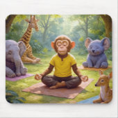 Jungle Yoga Class mit Niedlichen Tieren Mousepad (Vorne)