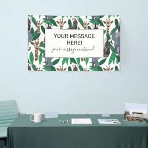 Jungle Zebra Elephant Giraffe Safari Tiere Banner