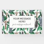 Jungle Zebra Elephant Giraffe Safari Tiere Banner (Horizontal)