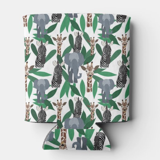 Jungle Zebra Elephant Giraffe Safari Tiere Dosenkühler (Rückseite)