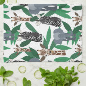 Jungle Zebra Elephant Giraffe Safari Tiere Geschirrtuch (Gefaltet)