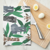 Jungle Zebra Elephant Giraffe Safari Tiere Geschirrtuch (Viertel Falte)