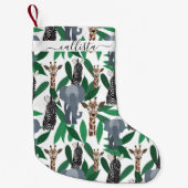 Jungle Zebra Elephant Giraffe Safari Tiere Kleiner Weihnachtsstrumpf (Vorderseite)