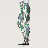 Jungle Zebra Elephant Giraffe Safari Tiere Leggings (Links)