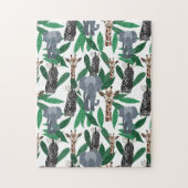 Jungle Zebra Elephant Giraffe Safari Tiere Puzzle (Vertikal)
