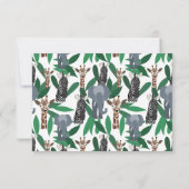 Jungle Zebra Elephant Giraffe Safari Tiere Save The Date (Rückseite)