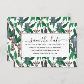 Jungle Zebra Elephant Giraffe Safari Tiere Save The Date (Vorne/Hinten)