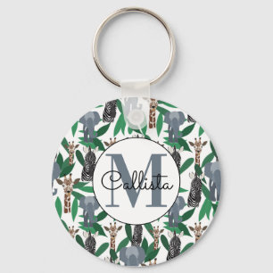 Jungle Zebra Elephant Giraffe Safari Tiere Schlüsselanhänger