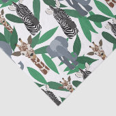 Jungle Zebra Elephant Giraffe Safari Tiere Seidenpapier (Ausschnitt)